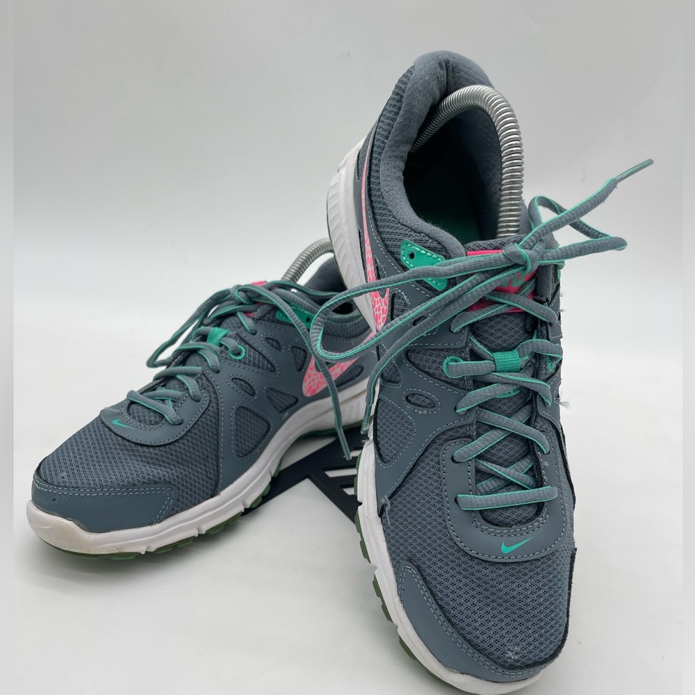 Womens Nike Revolution 2 Athletic Running Shoes Graphite Pink Mint Size 10.0